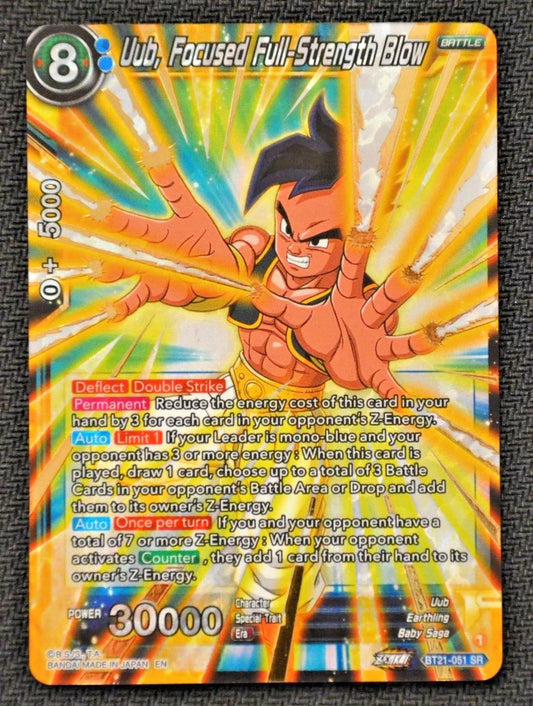 Uub Focused Full-Strength Blow BT21-051 SR Dragon Ball Super Wild Resurgence foil card