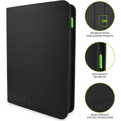 Vault X 4-Pocket Premium Exo-Tec Zip Binder – 160 Card Capacity - PokeTCG