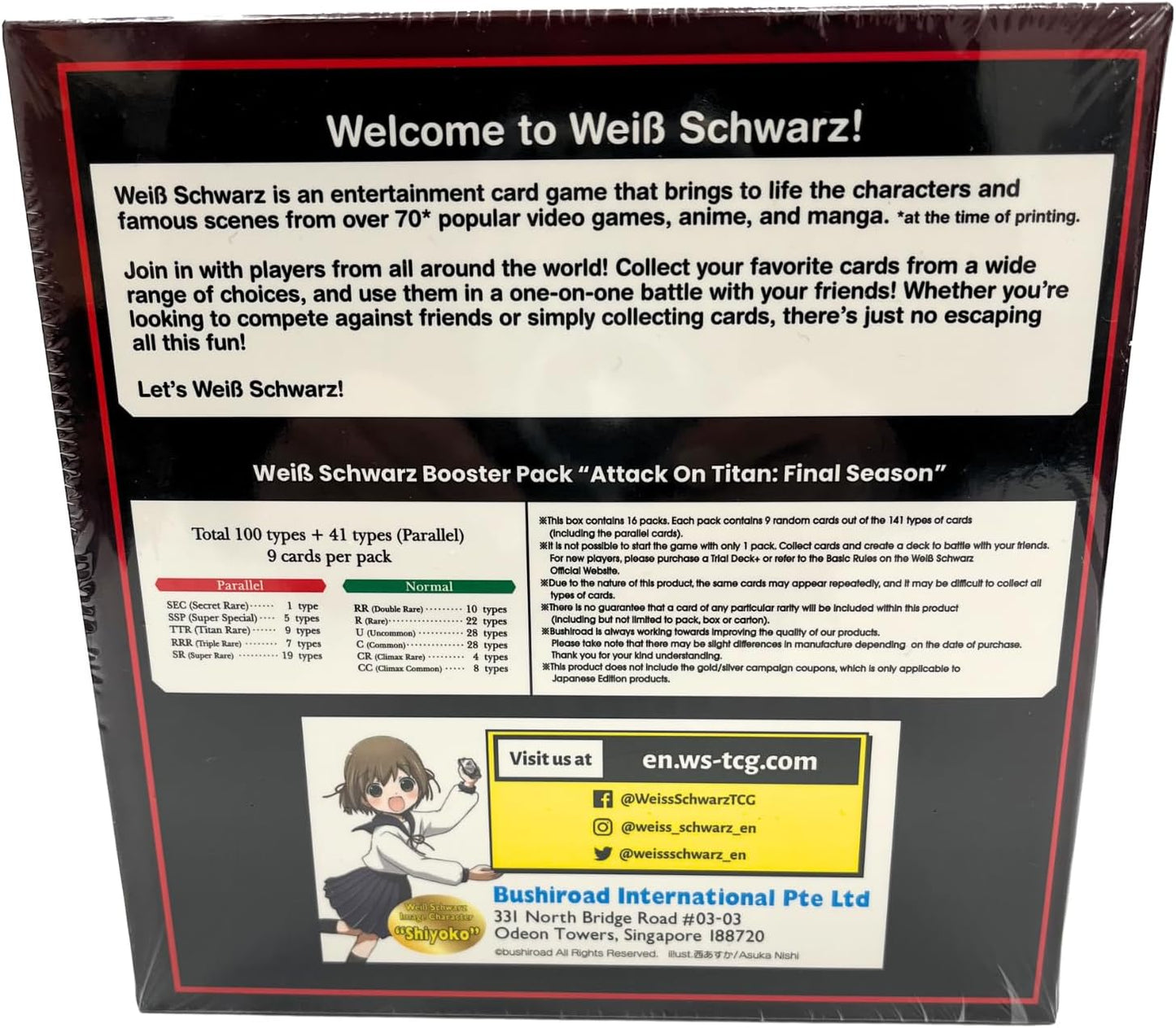 Sealed Weiss Schwarz Attack on Titan Final Season booster box English edition-Poketcg