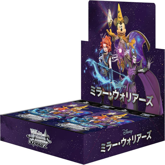 PokeTCG Weiss Schwarz Disney Mirror Warriors Japanese booster box display featuring Mickey and Disney heroes.