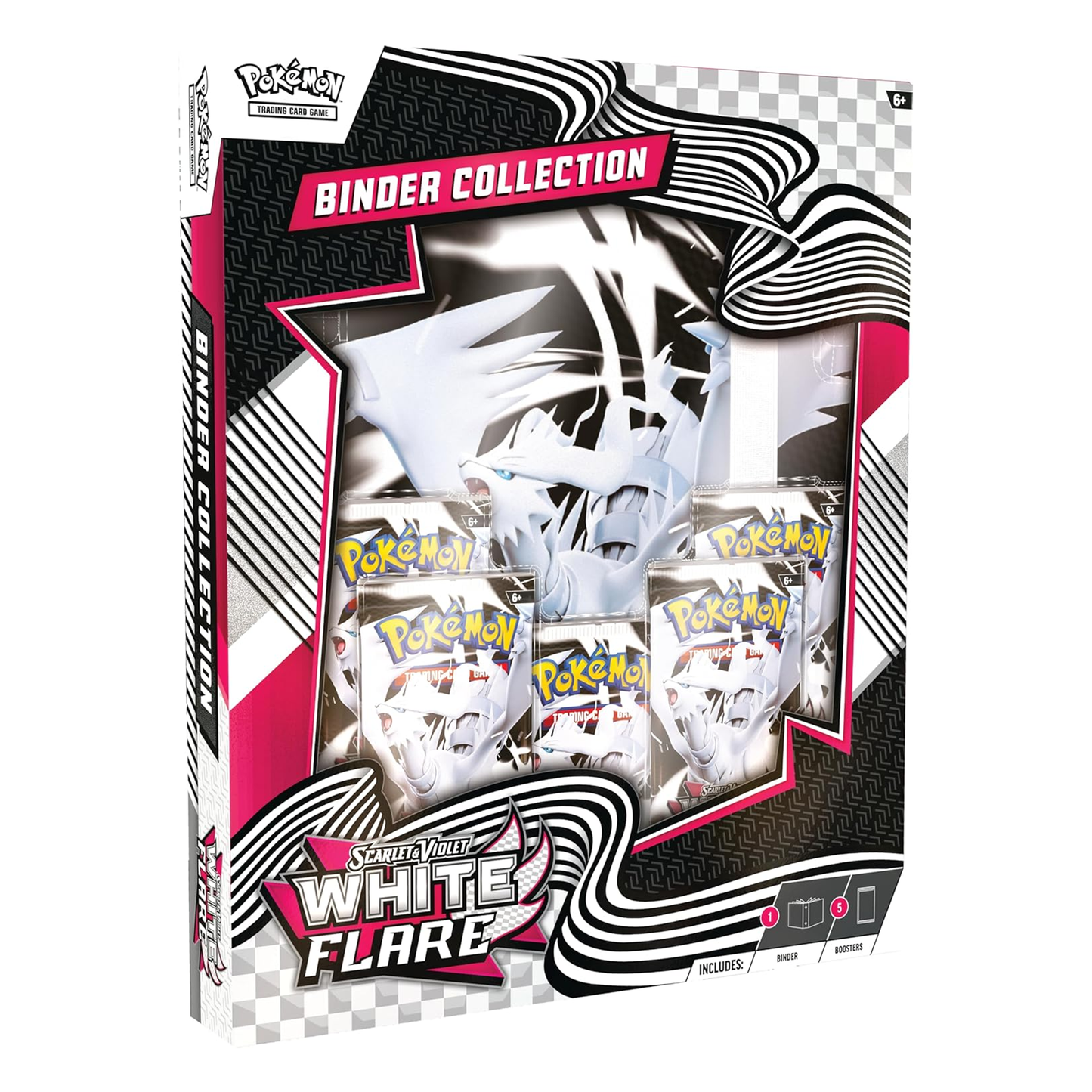 Pokémon White Flare binder collection packaging with black and white design